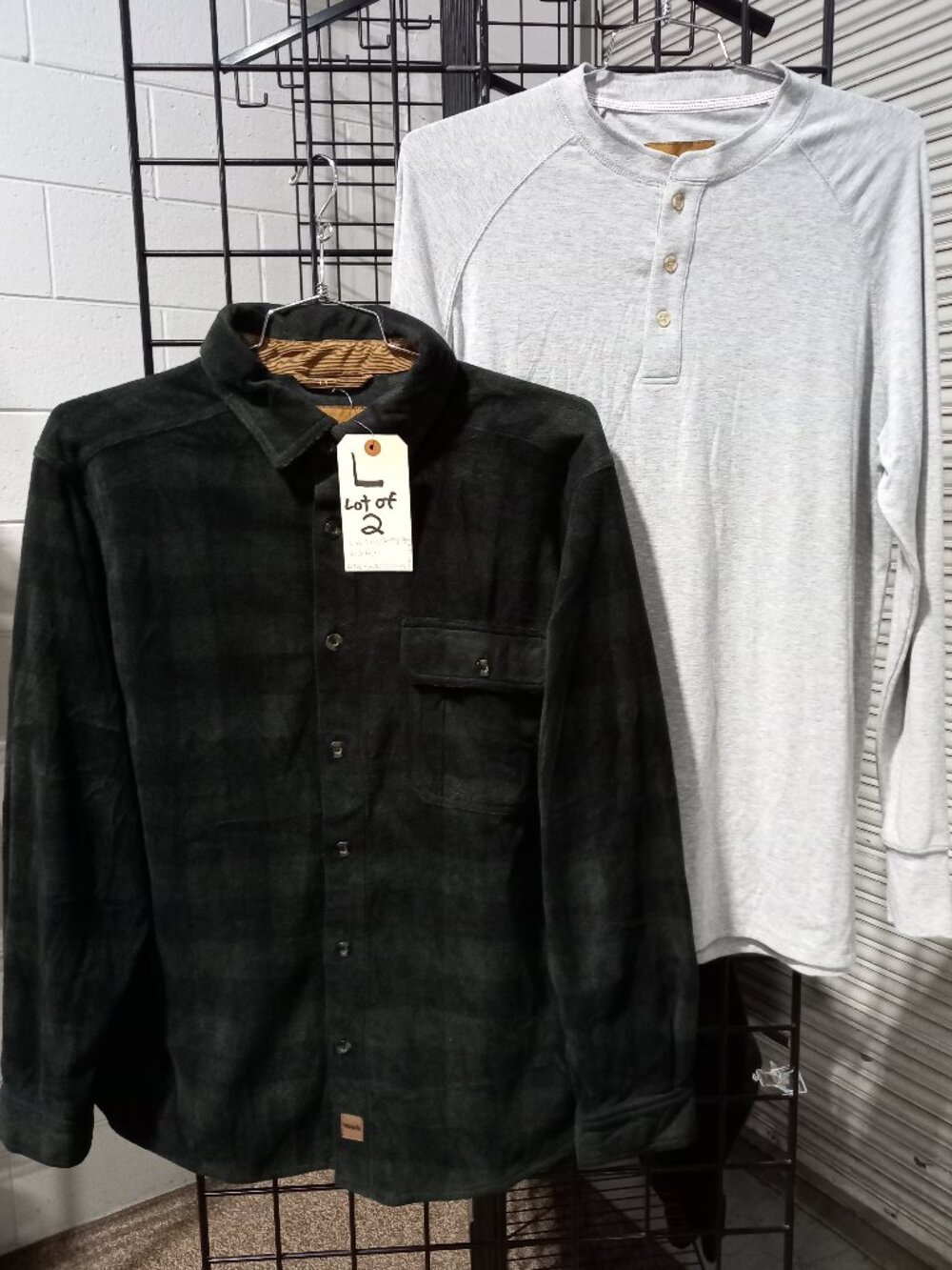Men's Long Sleeve Fleece Shirt + Long Sleeve Flex Henley | Large